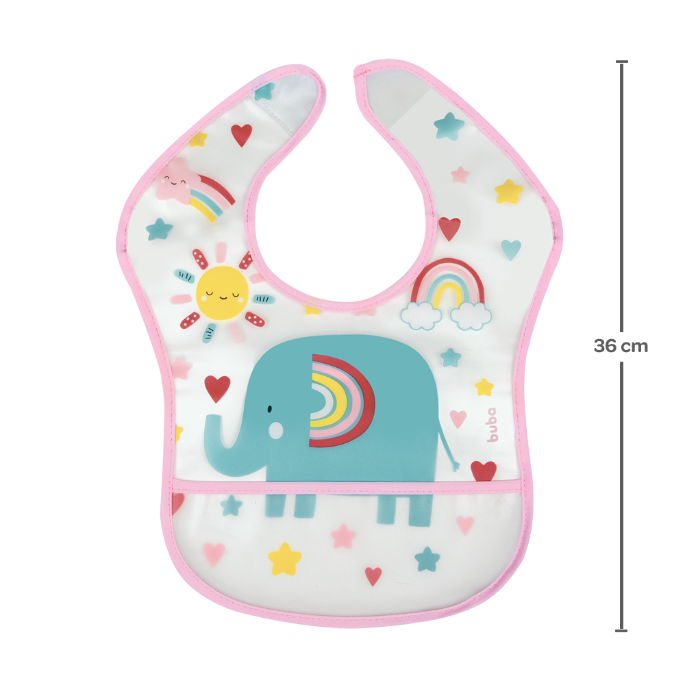 Babador Com Bolso Arco Iris