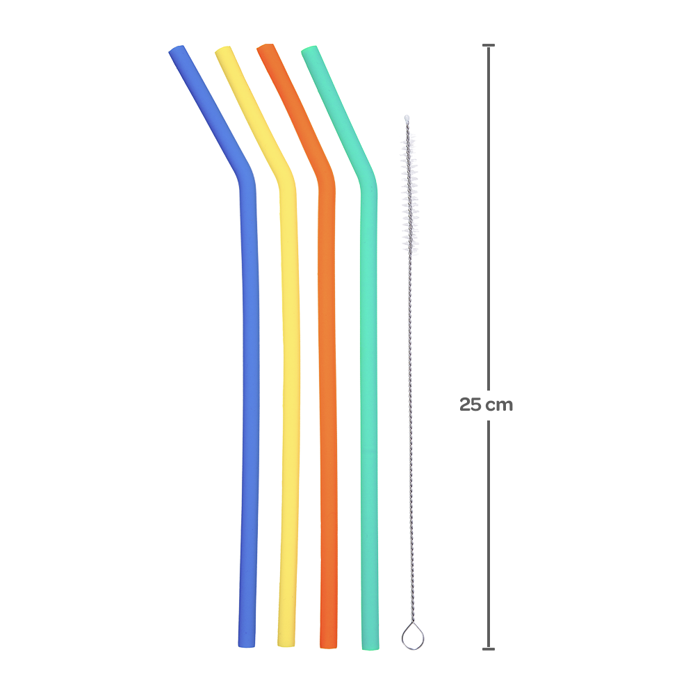 Kit Com 4 Canudos E Escova De Limpeza