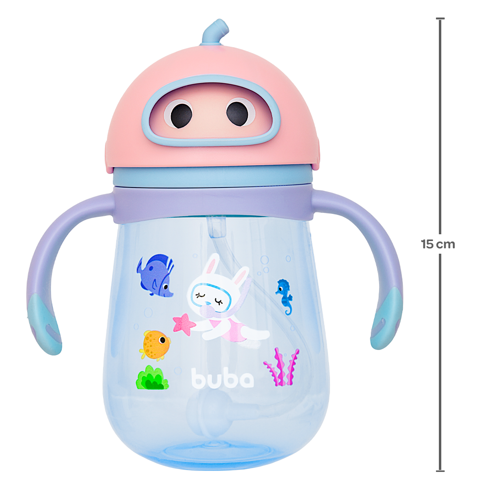 Copo Canudo Com Dispositivo Mergulho Rosa