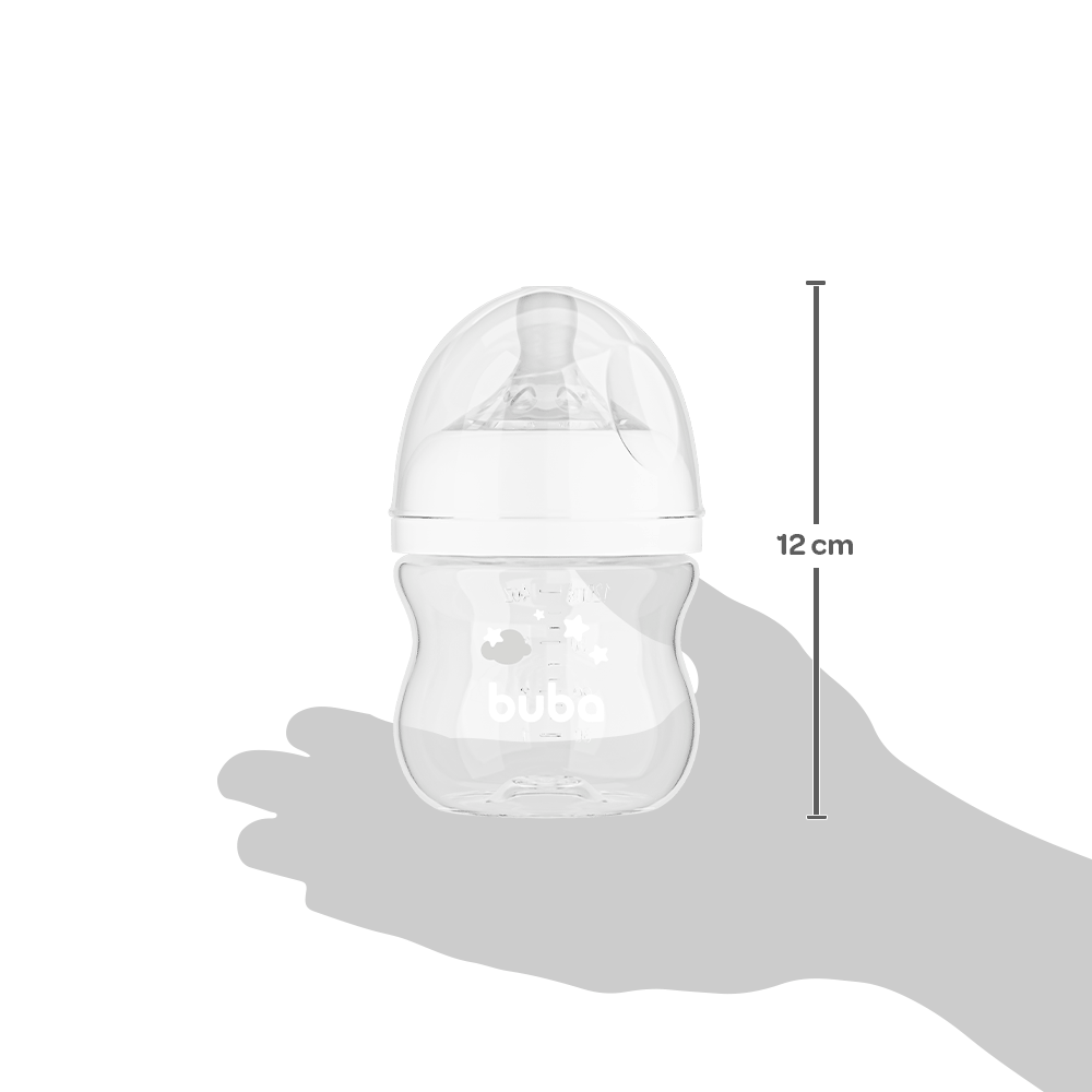 Mamadeira Buba EasyFlow Nuvem Branca – Anticólica Fluxo Suave BPA Free 120mL