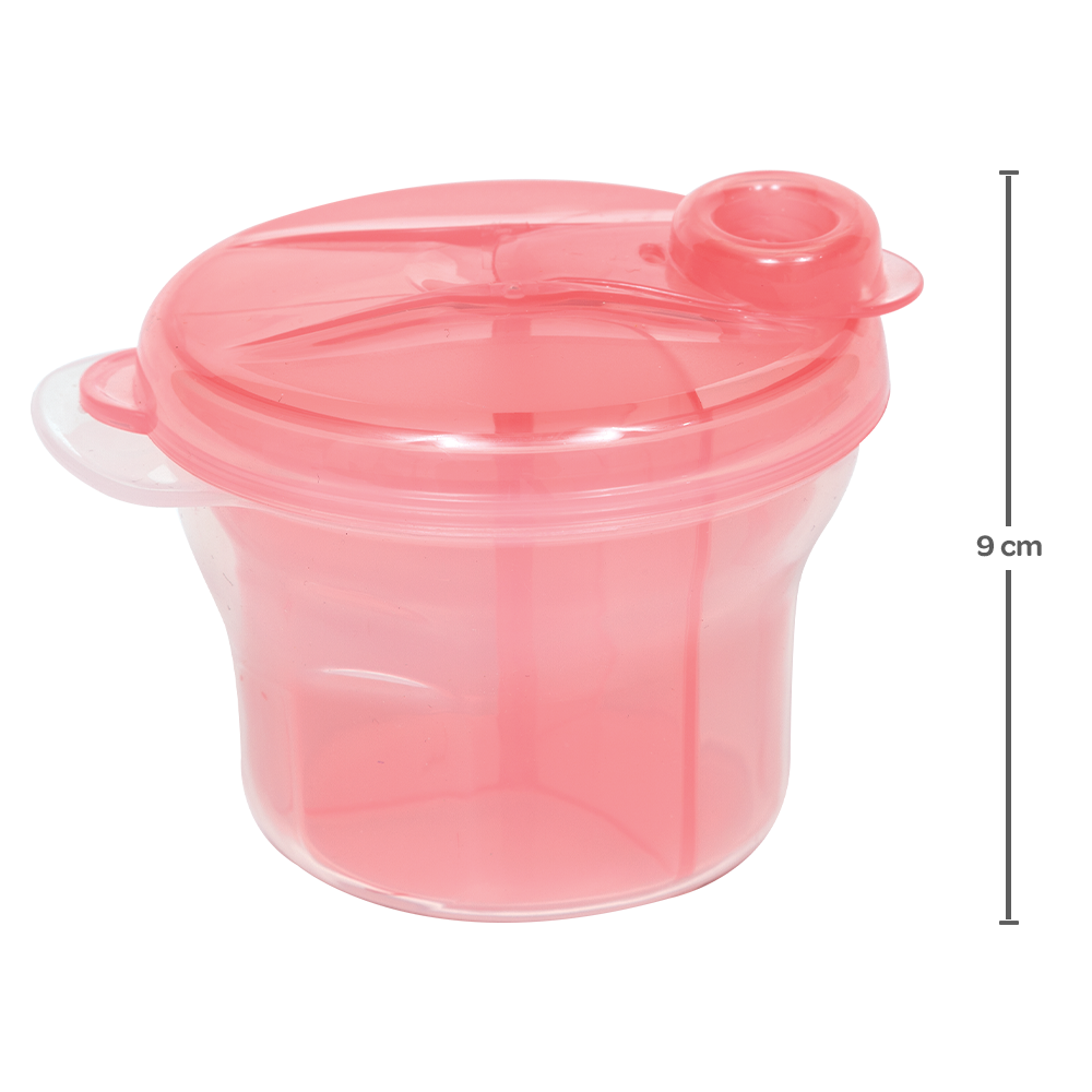 Pote Para Leite Em Pó Com Divisória Rosa