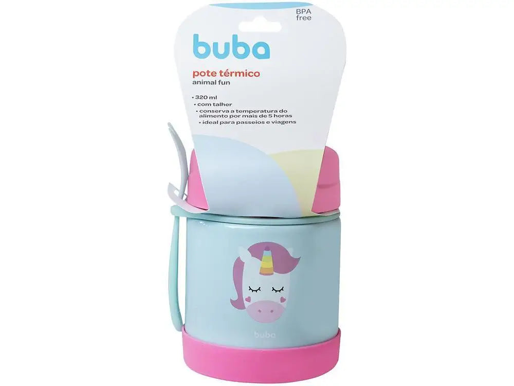 Pote térmico Animal Fun Unicórnio 320ml com colher - Buba