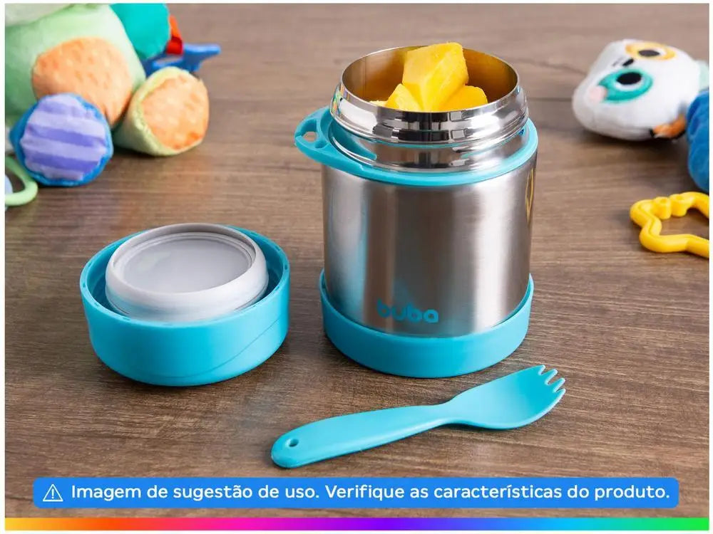 Pote Térmico Infantil Buba Azul 320ml com Colher