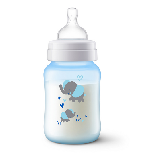 Mamadeira  Avent Anticólica Elefante Azul 260ml