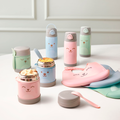 Babador Em Silicone Com Pega Migalhas Gumy Azul