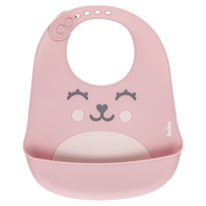 BABADOR EM SILICONE COM PEGA-MIGALHAS GUMY ROSA