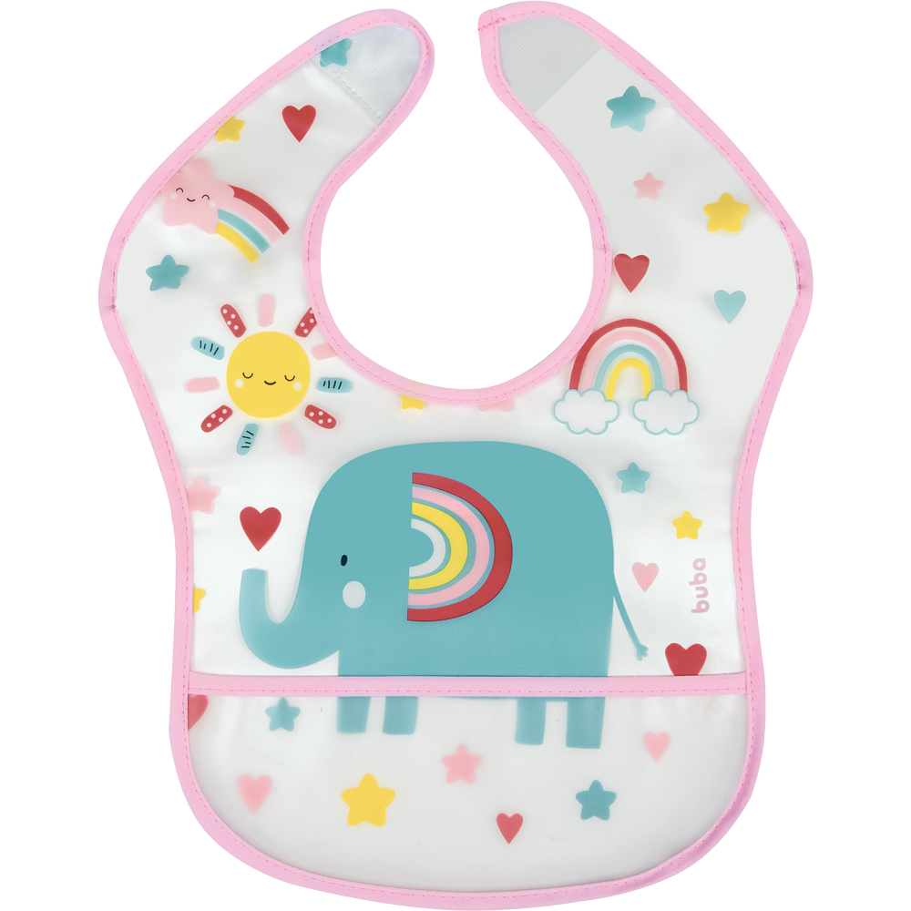Babador Com Bolso Arco Iris