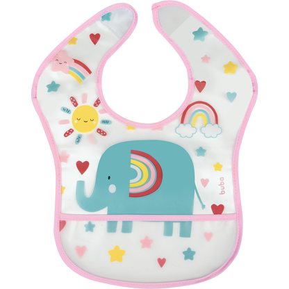 Babador Com Bolso Arco Iris