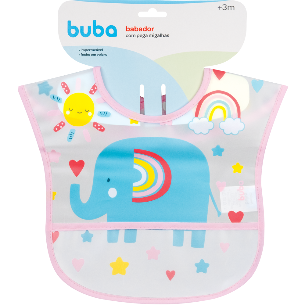 Babador Com Bolso Arco Iris