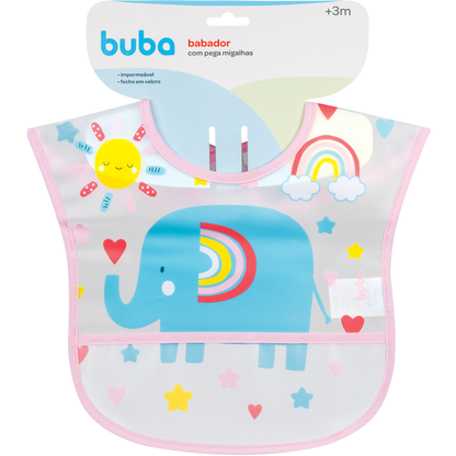 Babador Com Bolso Arco Iris