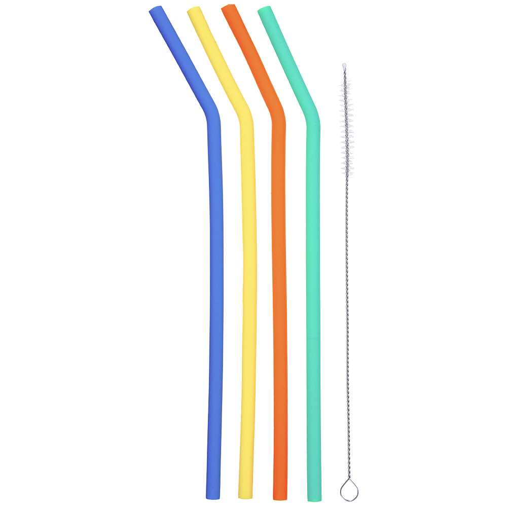 Kit Com 4 Canudos E Escova De Limpeza