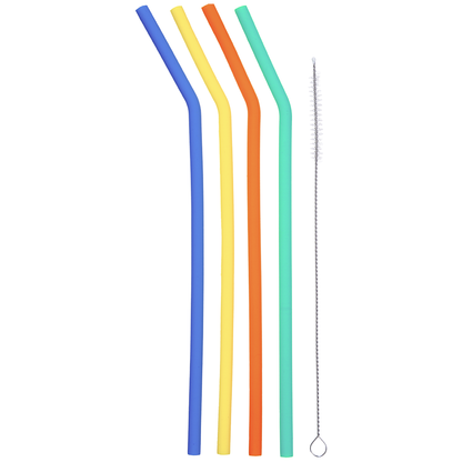 Kit Com 4 Canudos E Escova De Limpeza