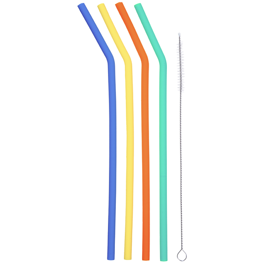 Kit Com 4 Canudos E Escova De Limpeza