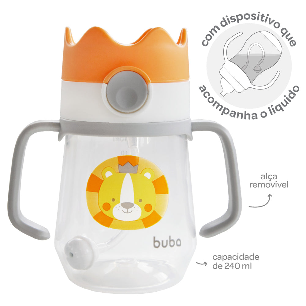 Copo Canudo Com Dispositivo Coroa Leao