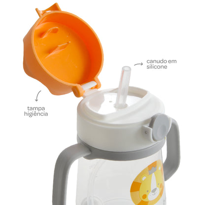 Copo Canudo Com Dispositivo Coroa Leao