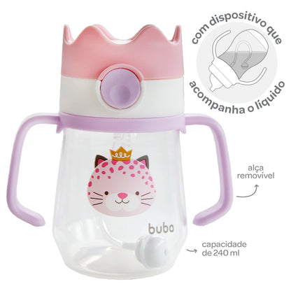 Copo Canudo Com Dispositivo Coroa Onça