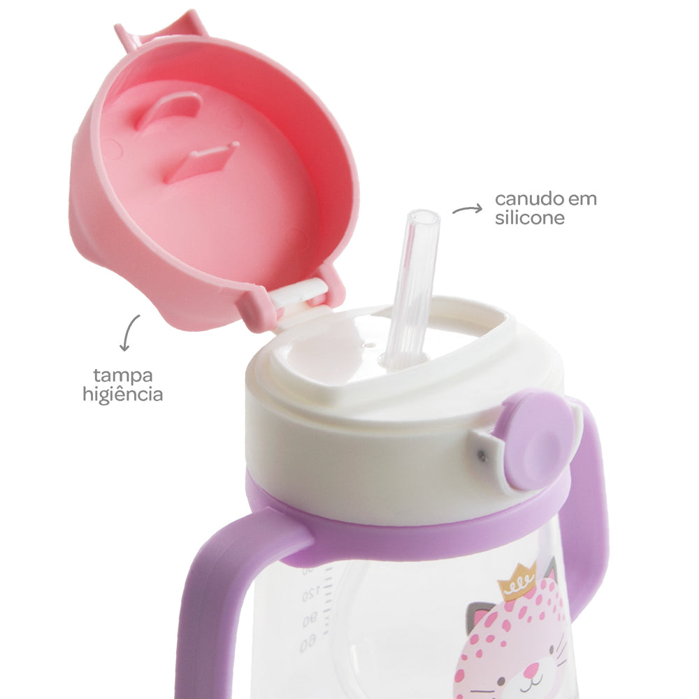 Copo Canudo Com Dispositivo Coroa Onça