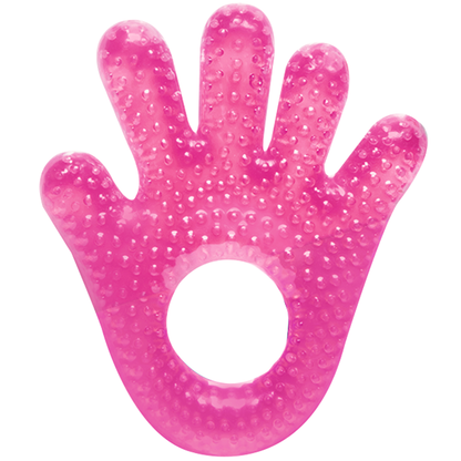 Mordedor com Água Buba Mãozinha Rosa – Livre de BPA e Refrescante para Dentição