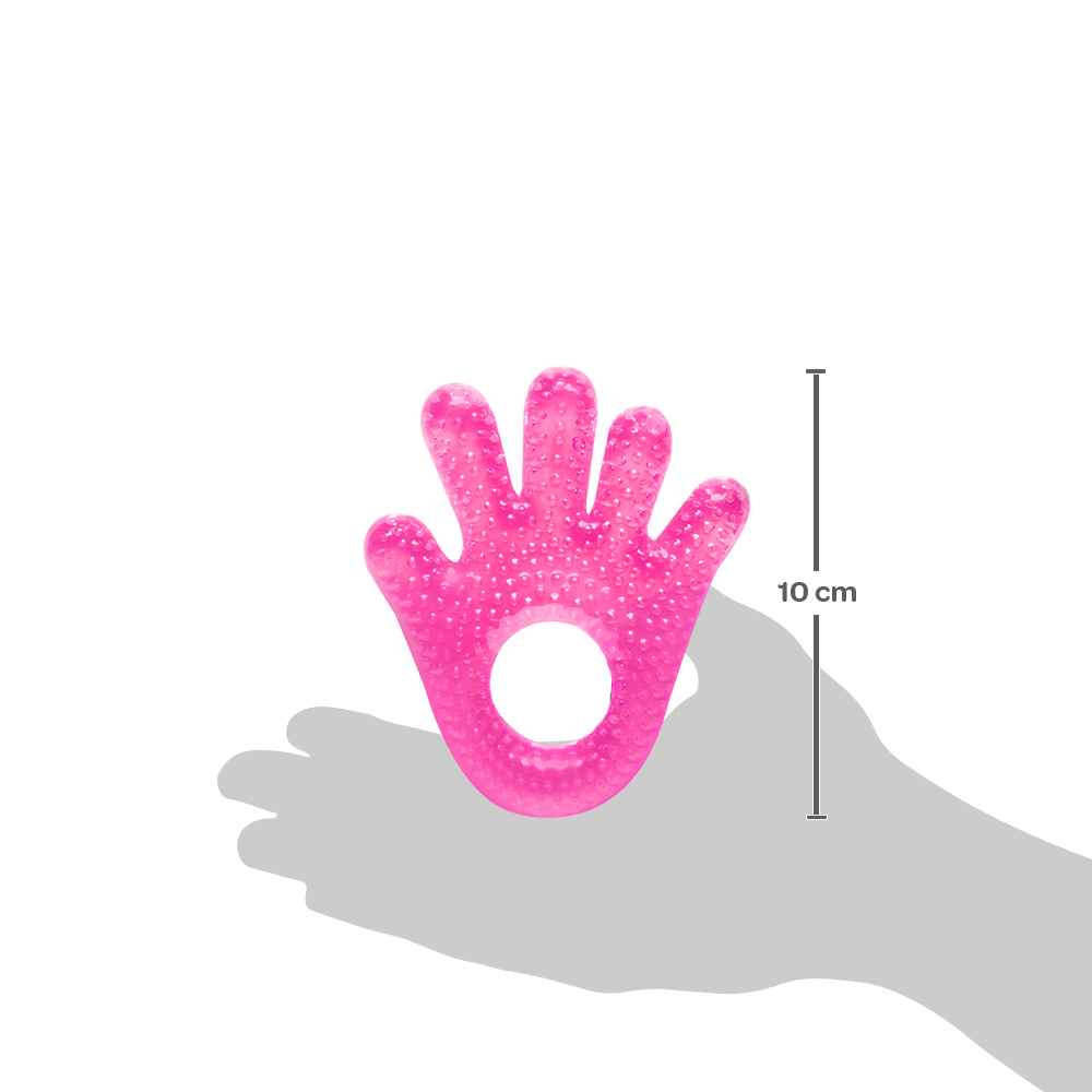 Mordedor com Água Buba Mãozinha Rosa – Livre de BPA e Refrescante para Dentição