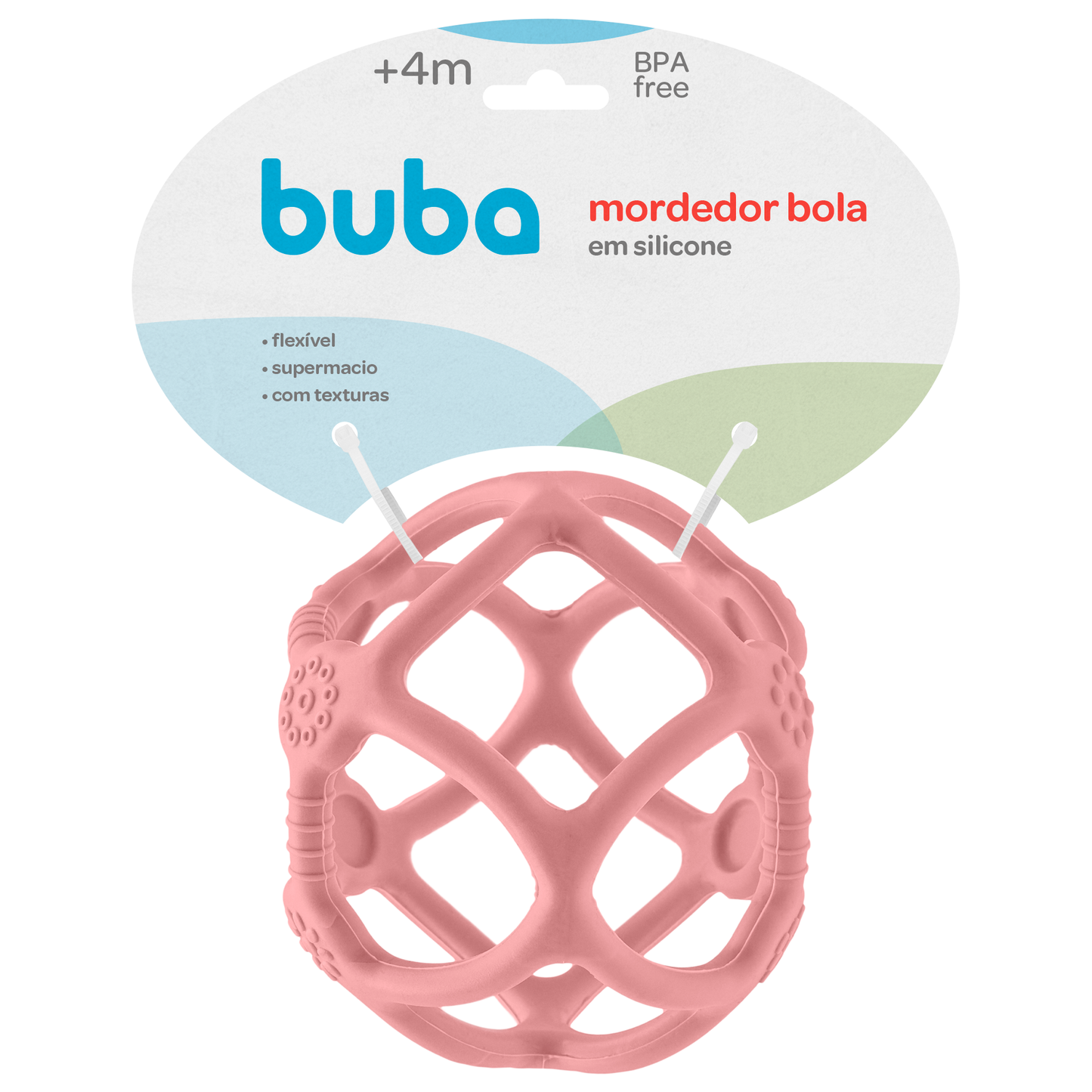 MORDEDOR BOLA EM SILICONE ROSA