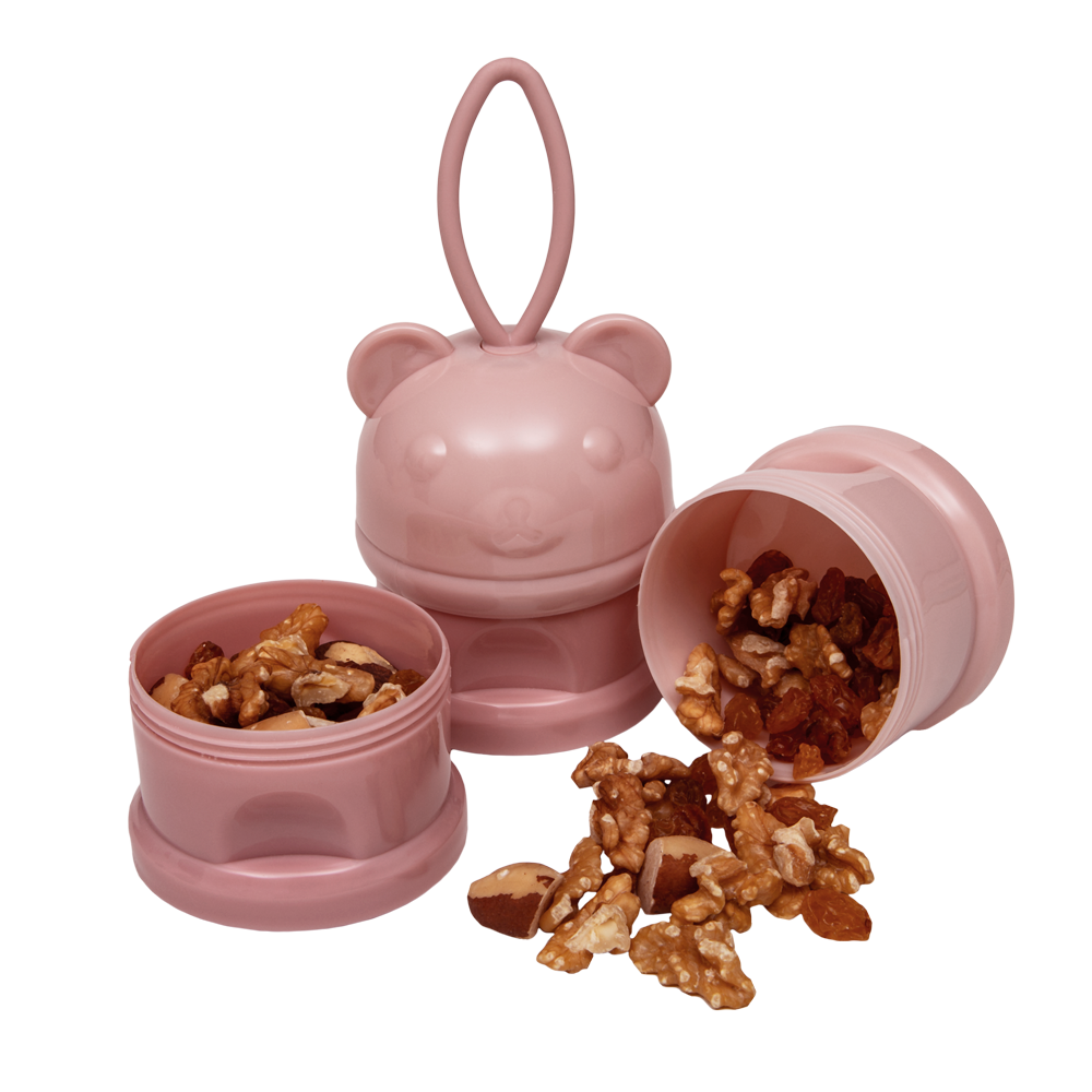 Potes Empilháveis Para Leite Em Pó E Snack Rosa