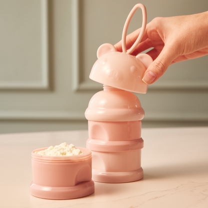 Potes Empilháveis Para Leite Em Pó E Snack Rosa