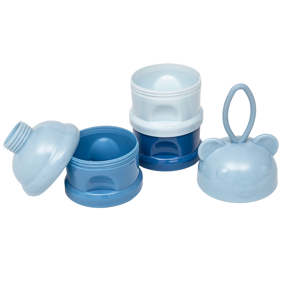 Potes Empilháveis Para Leite Em Pó E Snack Azul