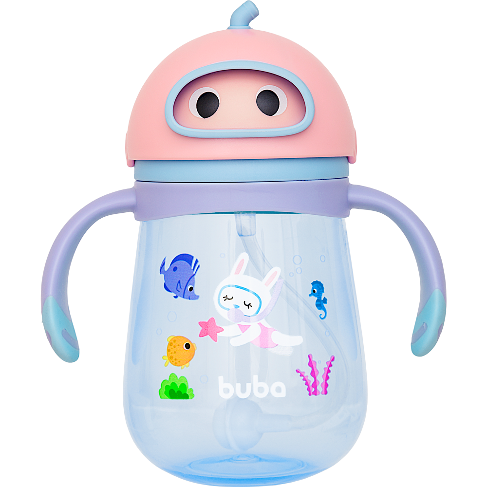 Copo Canudo Com Dispositivo Mergulho Rosa