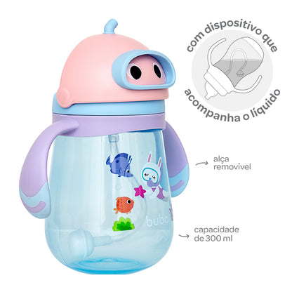 Copo Canudo Com Dispositivo Mergulho Rosa