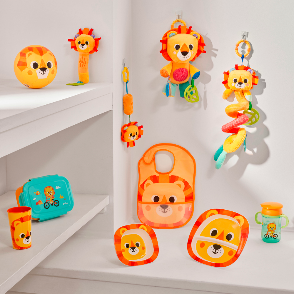 Babador Com Bolso Bubazoo Leao