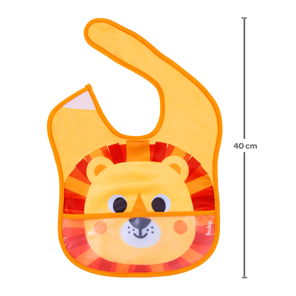 Babador Com Bolso Bubazoo Leao