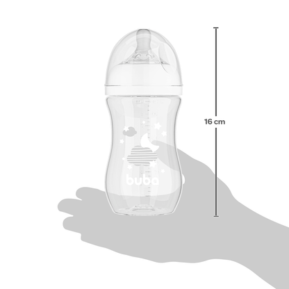 Mamadeira Buba EasyFlow Nuvem Branca – Anticólica Fluxo Suave BPA Free 270mL