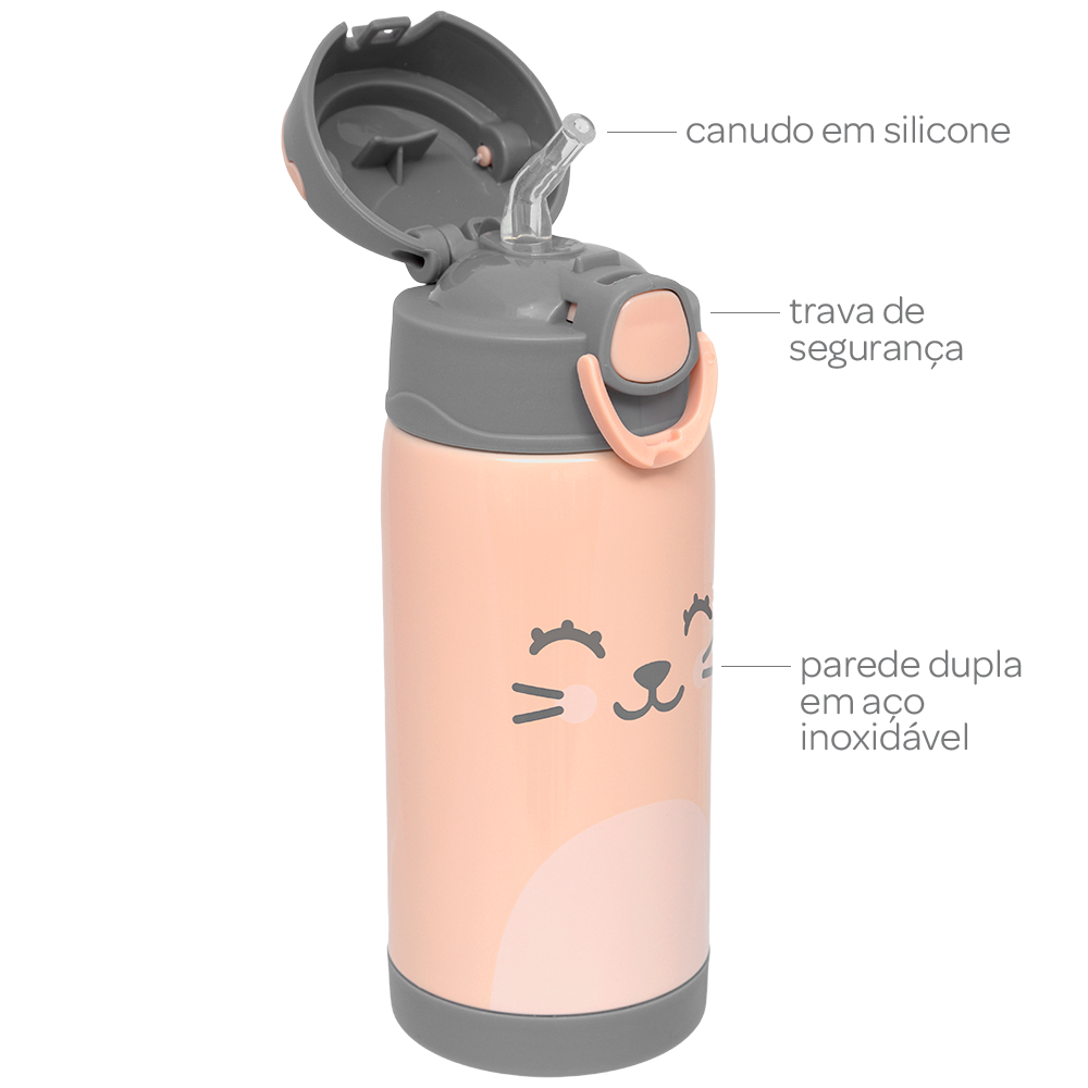 Copo Térmico Parede Dupla Gumy Pêssego