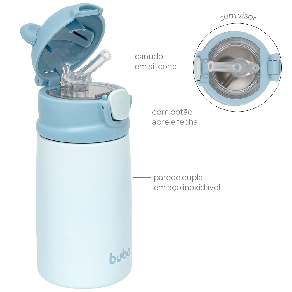Copo Térmico Parede Dupla Ursinho Azul