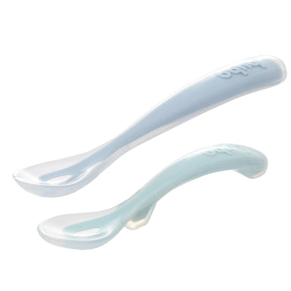 Kit 2 Colheres Em Silicone Fases 1 E 2 Azul
