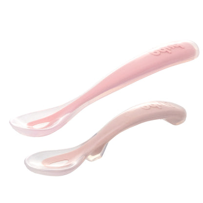 KIT 2 COLHERES EM SILICONE FASES 1 E 2 ROSA