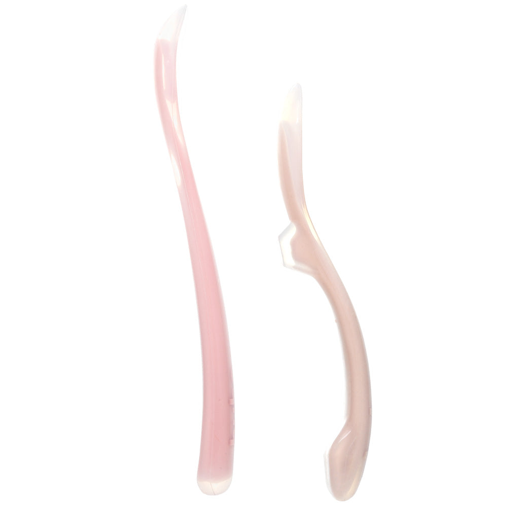 KIT 2 COLHERES EM SILICONE FASES 1 E 2 ROSA