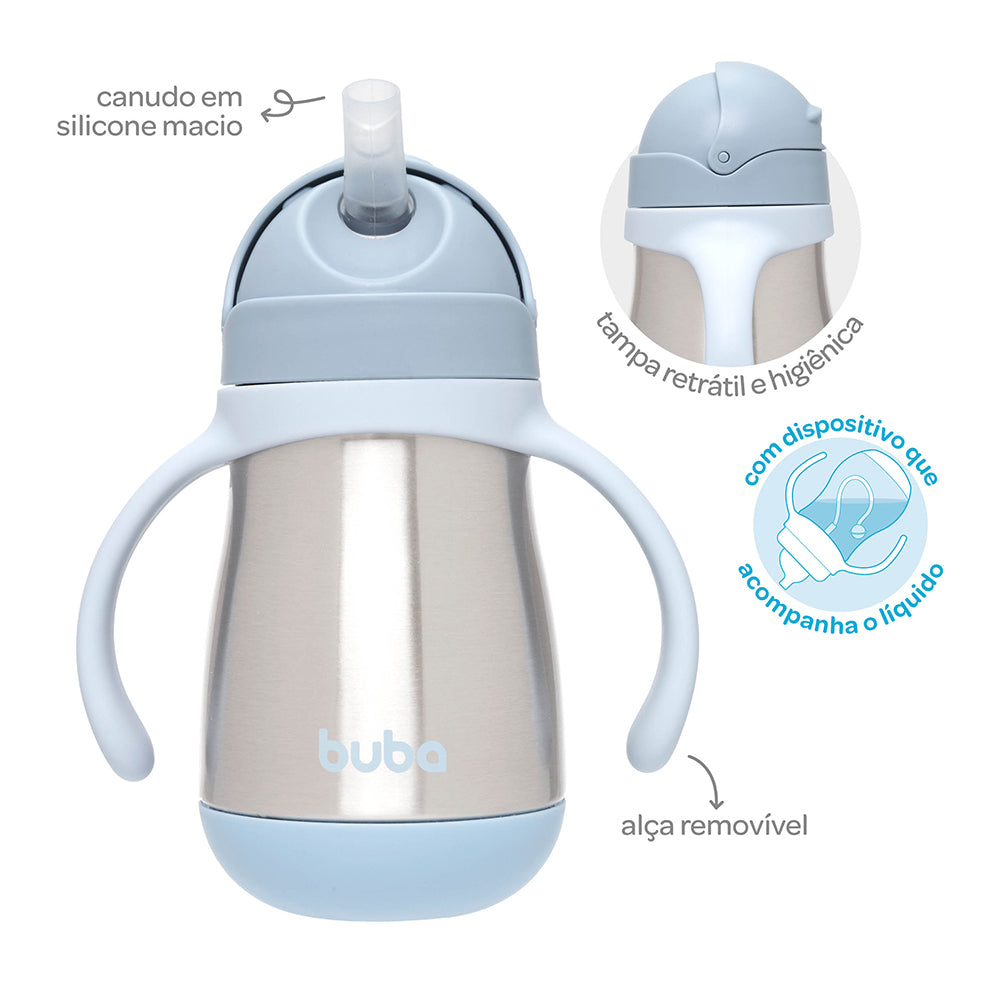 Copo Térmico Parede Dupla Com Alça Azul