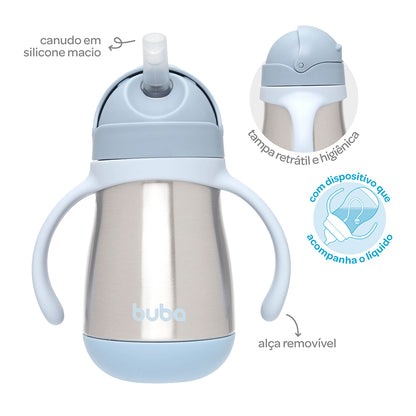 Copo Térmico Parede Dupla Com Alça Azul