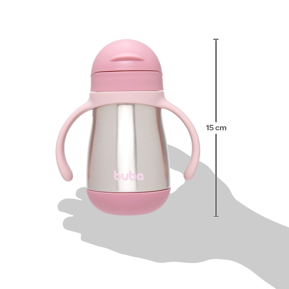 Copo Térmico Parede Dupla Com Alça Rosa