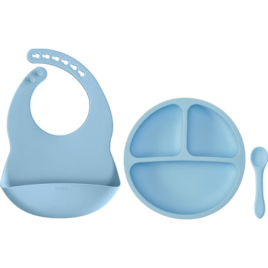 Kit Alimentação Em Silicone Azul Buba