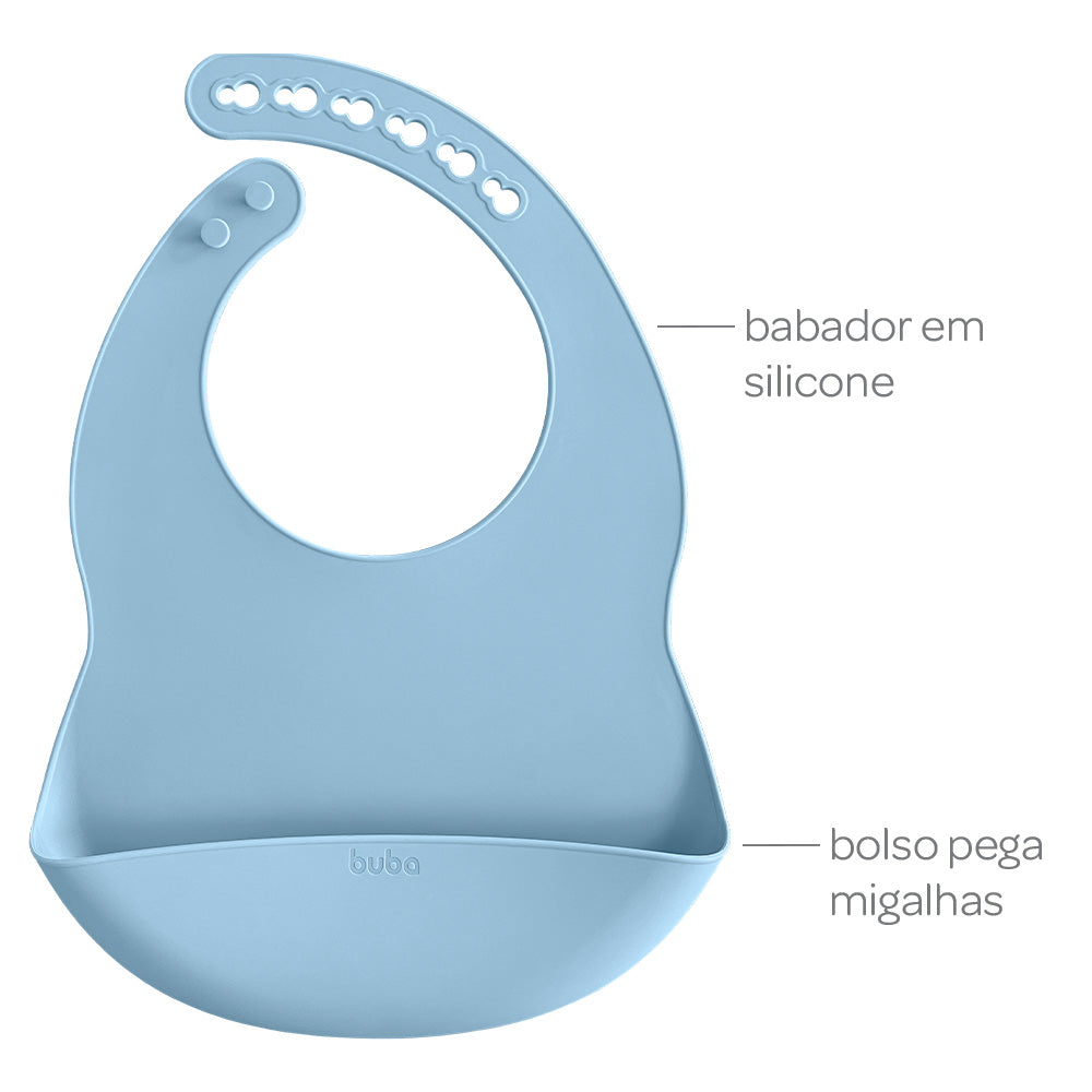 Kit Alimentação Em Silicone Azul Buba