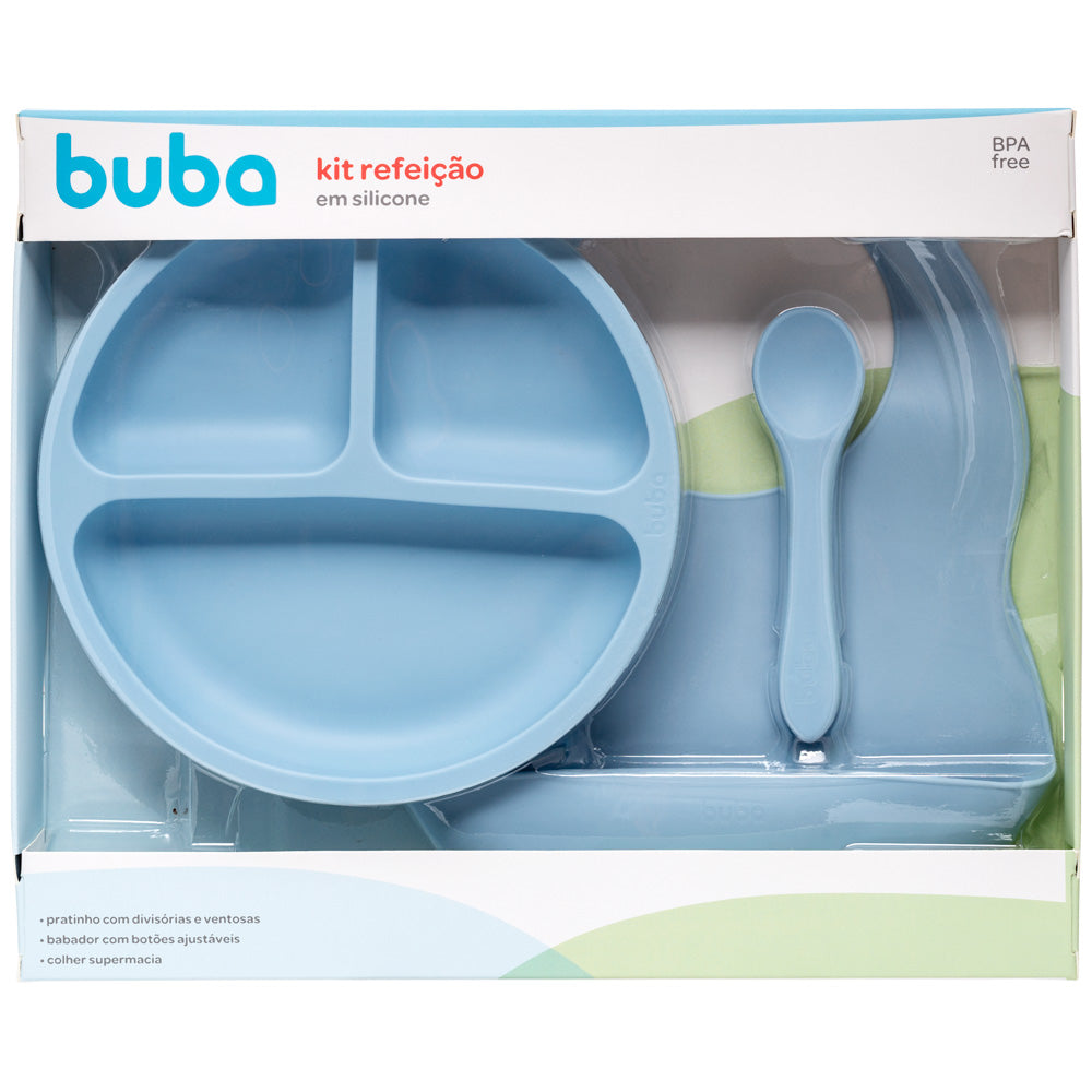 Kit Alimentação Em Silicone Azul Buba