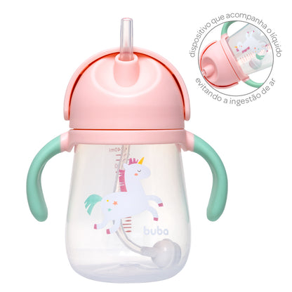 Copo Com Dispositivo Canudo Magic Unicórnio