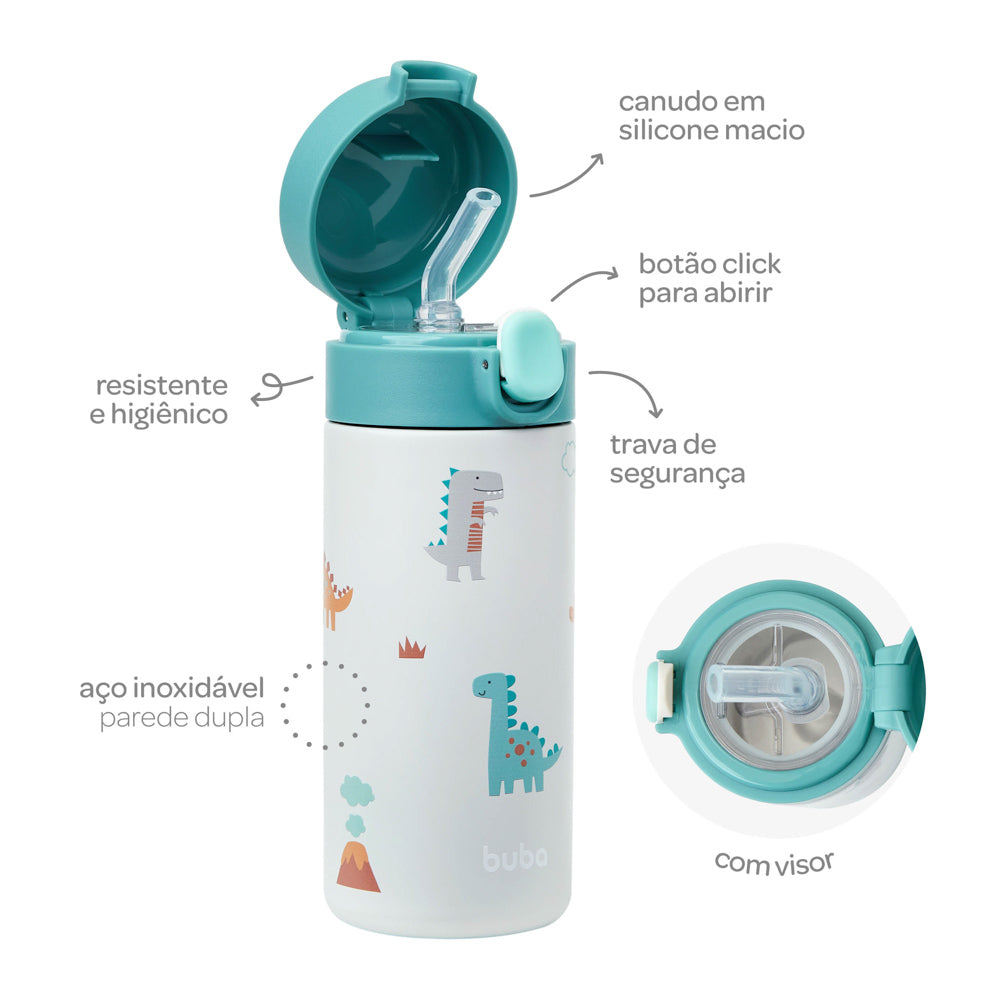 Copo Térmico Parede Dupla Com Alça Magic Dino