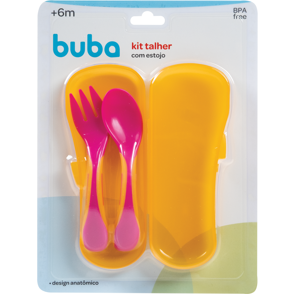 KIT TALHERES COM ESTOJO ROSA