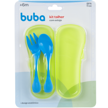 KIT TALHERES COM ESTOJO AZUL