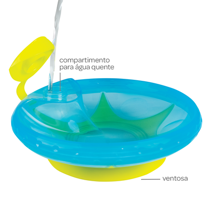 Prato Termico Com Ventosa Azul