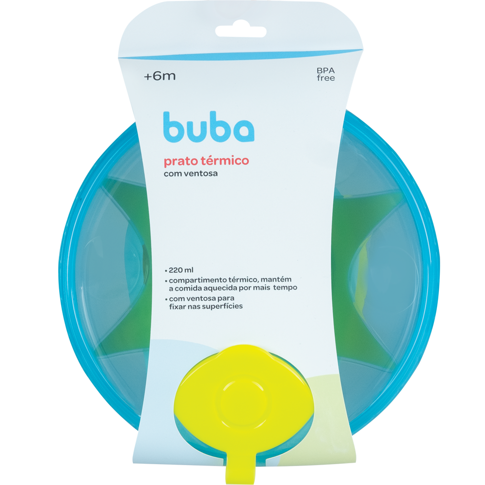 Prato Termico Com Ventosa Azul