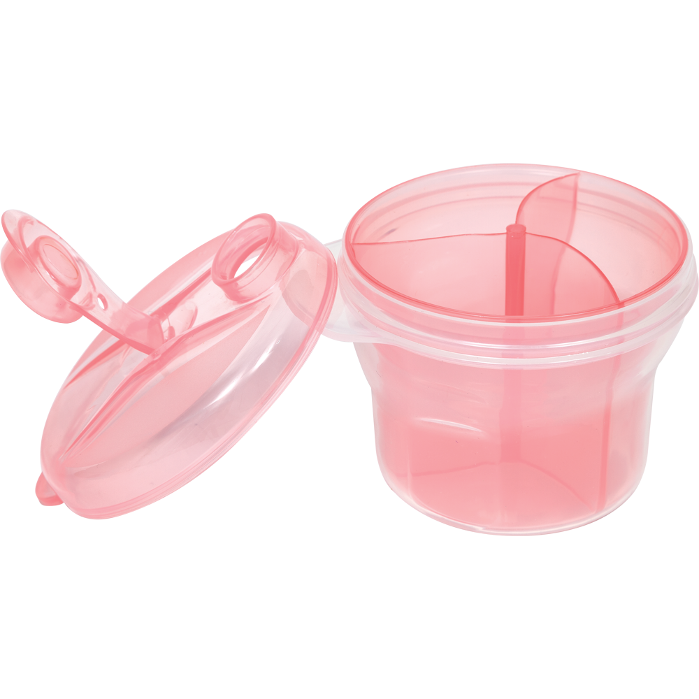 Pote Para Leite Em Pó Com Divisória Rosa